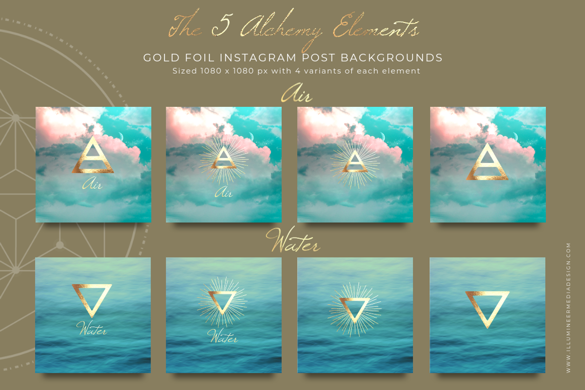 Gold Foil Alchemy Elements Instagram, an Object Graphic by Illumineer Media & Design (Photo 4 of 10)