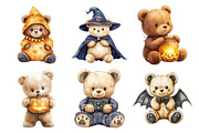 Halloween Teddy Bear Clipart Bundle, an Illustration by Daily.Designs (Thumbnail 2 of 5)