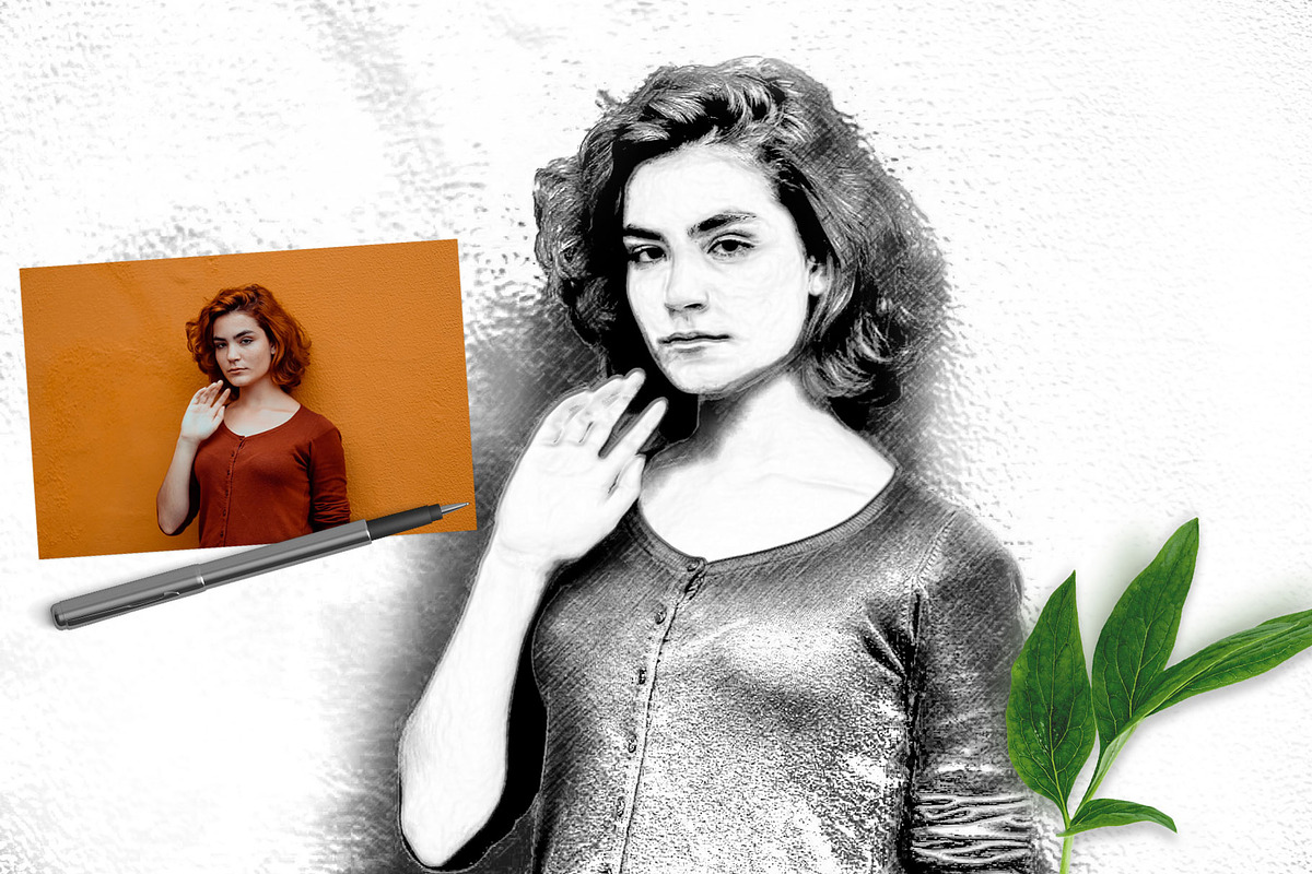 Pencil Drawing Photoshop Action, an Action Add-On by MockUpgrade (Photo 4 of 7)