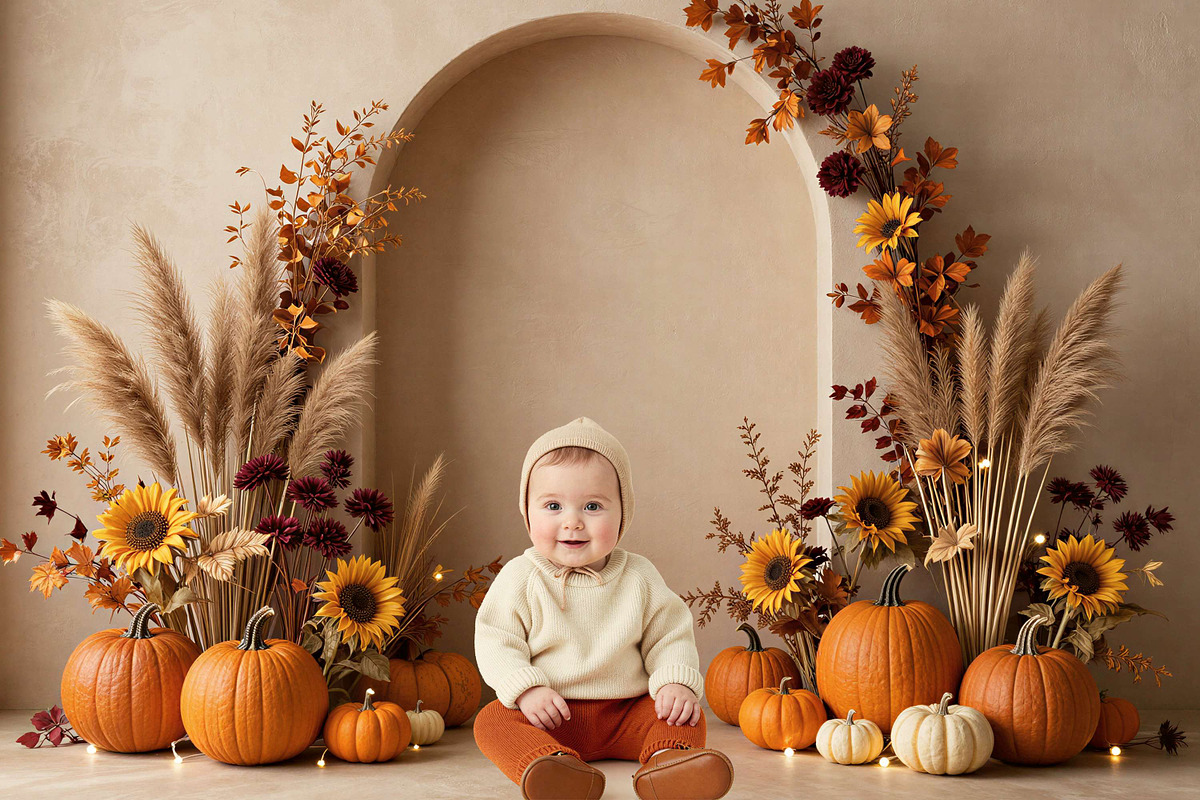 34 Autumn Wreath Digital Backdrops, a Background Graphic by 3Motional (Photo 7 of 18)