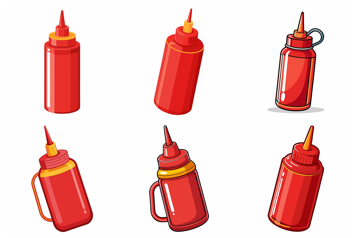 Ketchup Bottles with Different, an Object Graphic by Billah Hub