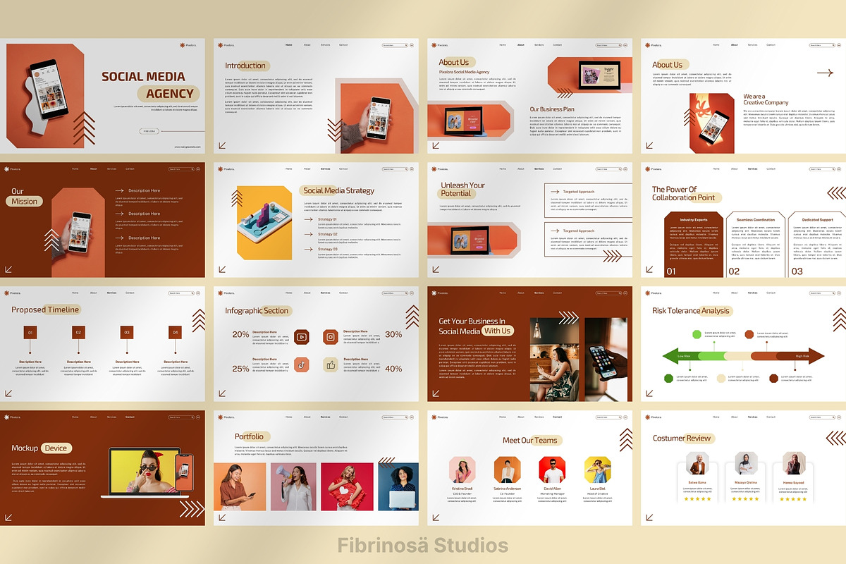 Pixelora Social Media Agency, a Presentation Template by FIBRINOSÄ (Photo 2 of 2)