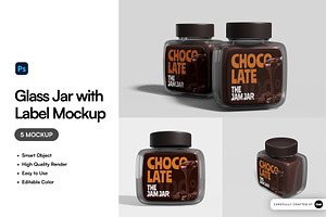 Glass Jar with Label Mockup, a Packaging Mockup by SLAB! Design
