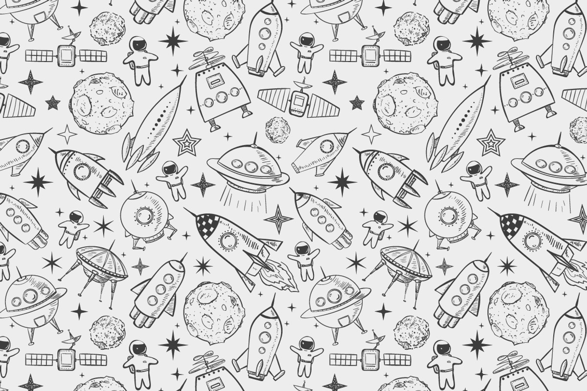 Astronomy and space doodle elements, a Technology Illustration by Elina_Li (Photo 13 of 18)
