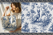 Jackalope Toile Seamless Vector, a Pattern Graphic by one-touch (Thumbnail 4 of 10)