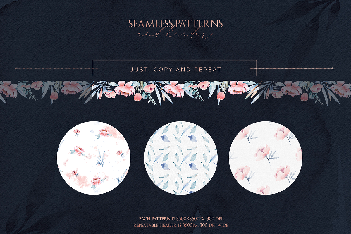 Watercolor Col. Dainty Blossom, a Texture Illustration by Inky Jar Design Studio (Photo 8 of 13)