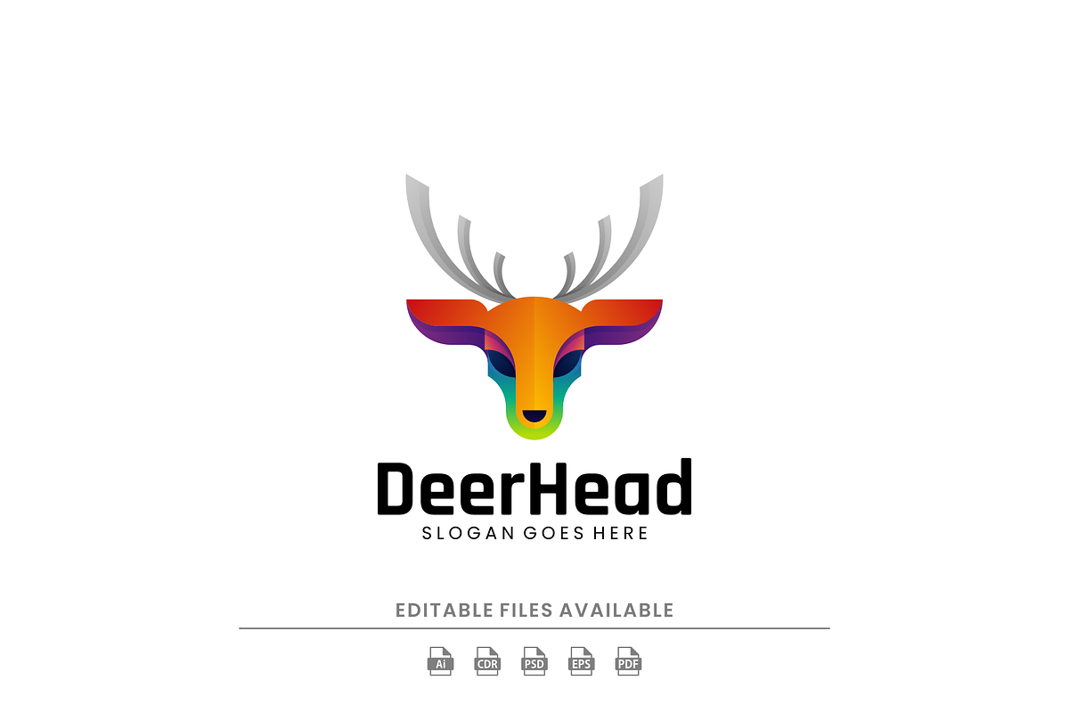 Modern Gradient Dear Head Logo, a Branding & Logo Template by Artnivora.Std