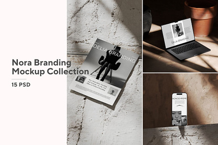 Nora Branding Mockup Collection, a Mac Mockup by Mockup Line