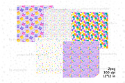 Happy Birthday Digital Paper, a Pattern Graphic by GlamArtZhanna (Thumbnail 3 of 4)