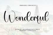 Wonderful | Script Font, a Handwritten Font by Scratchones (Thumbnail 1 of 8)