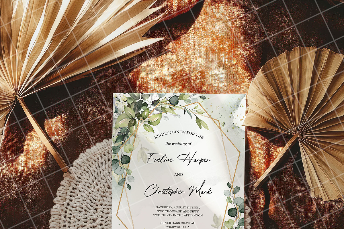 Boho 5x7 Invitation card mockup PSD, an Advertising Mockup by Blush Roses Print (Photo 5 of 9)