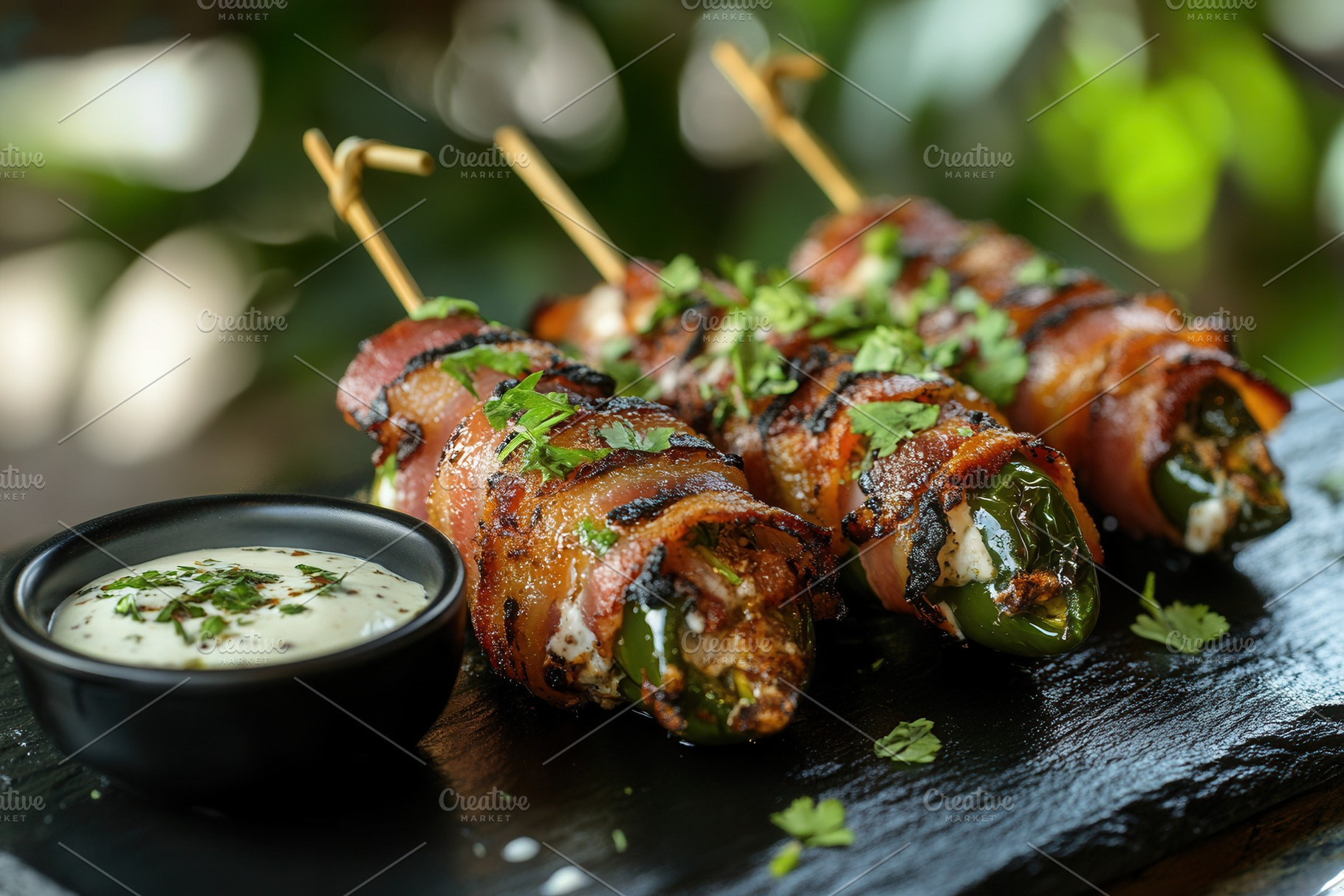 Spicy bites meet creamy delight, a Photo by Pavel_design