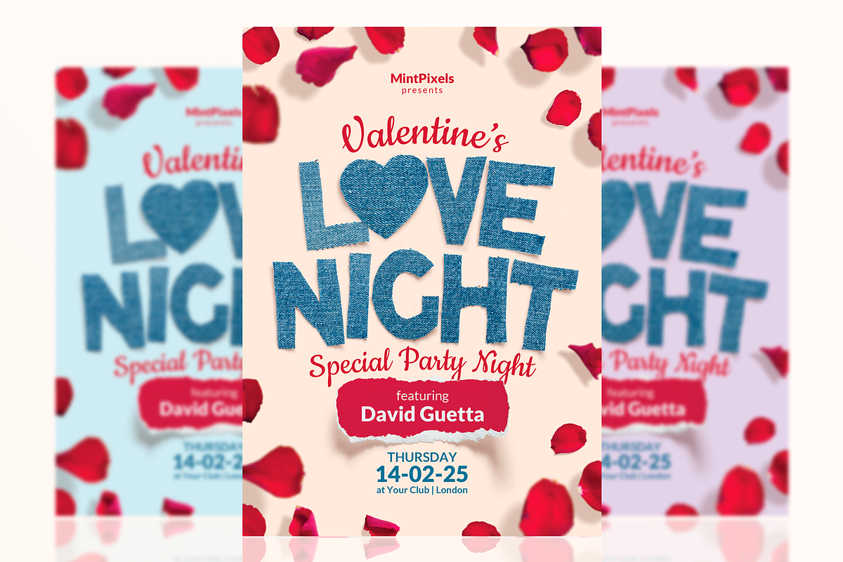 Valentine's Day Party A5 Flyer, a Flyer Template by Mint Pixels (Photo 1 of 3)