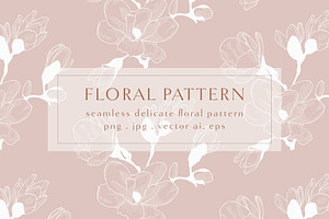 Floral Seamless Pattern Cherry