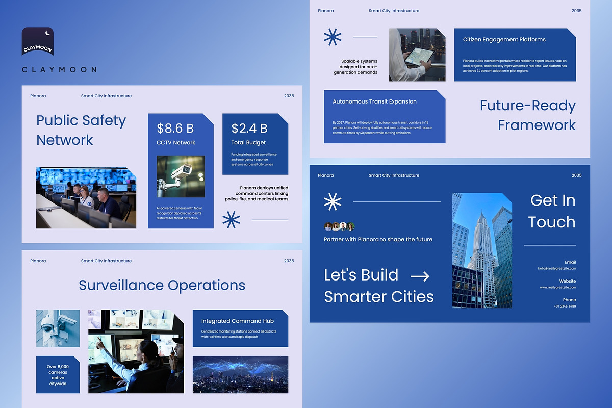 Smart City Infrastructure Pitch Deck, a Presentation Template by Claymoon Lab (Photo 7 of 7)