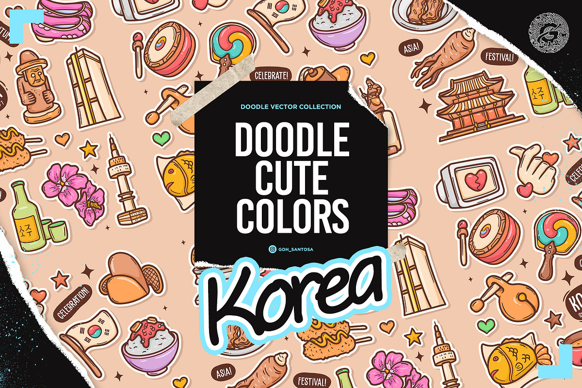 Korea Cute Vector Sticker, an Object Graphic by Gohsantosa (Photo 1 of 3)