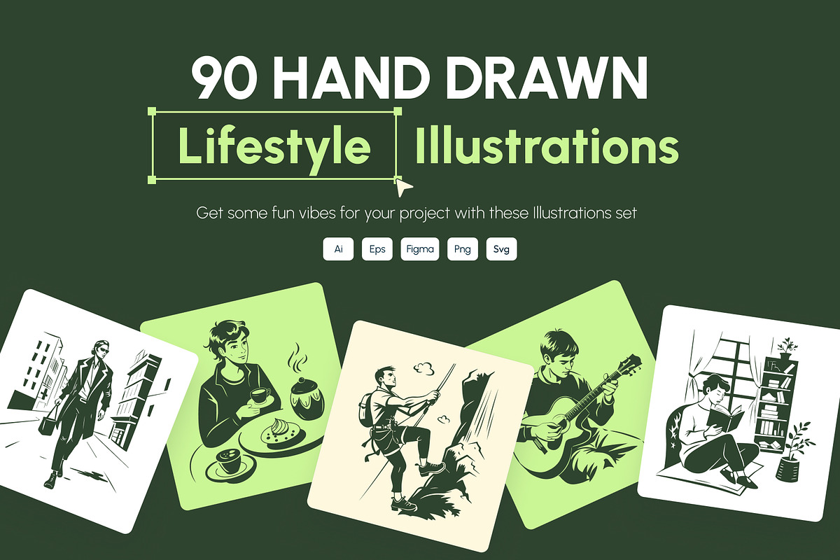 Hand Drawn Lifestyle Illustrations, a Person Illustration by Brickclay (Photo 1 of 9)