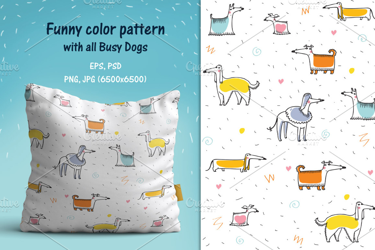 BusySausage Vol.1 patterns, an Animal Illustration by Zooza Art (Photo 2 of 9)