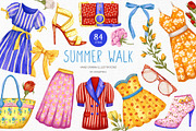 Summer Walk Illustrations, an Object Illustration by GVGraphics (Thumbnail 1 of 8)