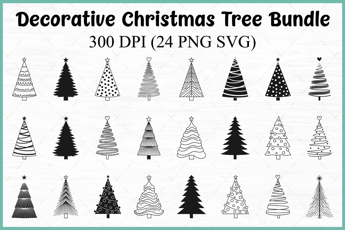 Christmas Tree SVG Silhouette Bundle, a Seasonal Illustration by Gfx Expert Team (Photo 1 of 3)