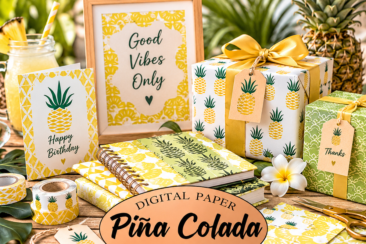 Pineapple patterns 'pina colada', a Pattern Graphic by Kiwi Fruit Punch (Photo 2 of 3)