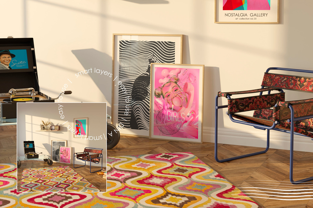 RETRO NOSTALGIA | Frame Mockup set, a Household Mockup by yuliyuri.studio (Photo 4 of 14)
