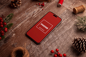 Christmas smartphone mockup 01, an iPhone Mockup by RSplaneta