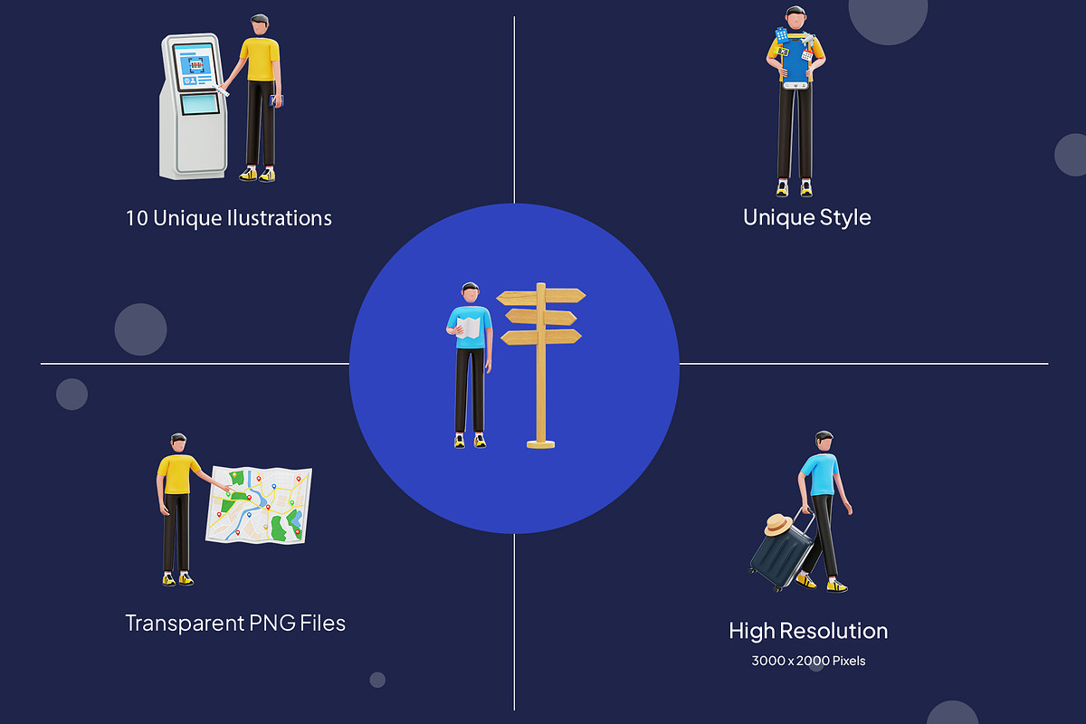 Solo Trip 3D Illustration Pack, a Person Illustration by novia99design (Photo 2 of 6)