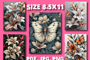 Butterfly Coloring Book for Adults, an Animal Illustration by Design Zone (Thumbnail 2 of 7)