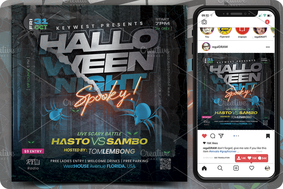 Halloween Flyer, a Flyer Template by regalDRAW (Photo 1 of 3)