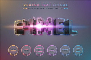 Pixel Lightning Editable Text Effect