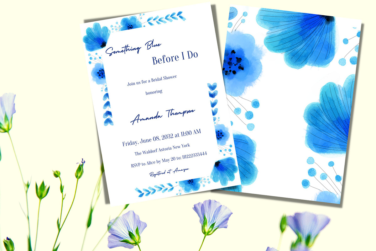 Something Blue Bridal Shower Invite, an Invitation Template by Patterndigitpics (Photo 2 of 6)