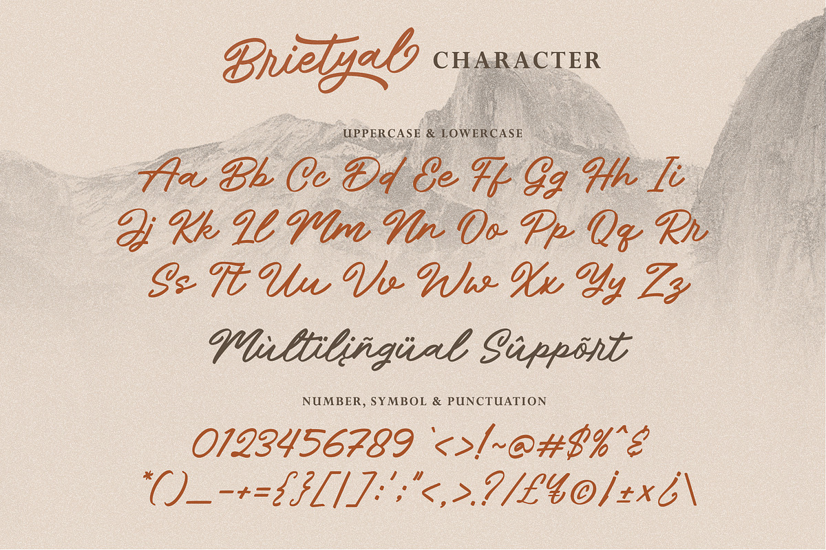 Brietyal Script | a handwritten font, a Script Font by Beautypes (Photo 6 of 8)