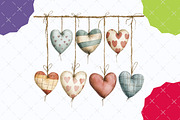 Rustic Hanging Hearts Clipart, an Illustration by designcity5 (Thumbnail 4 of 5)