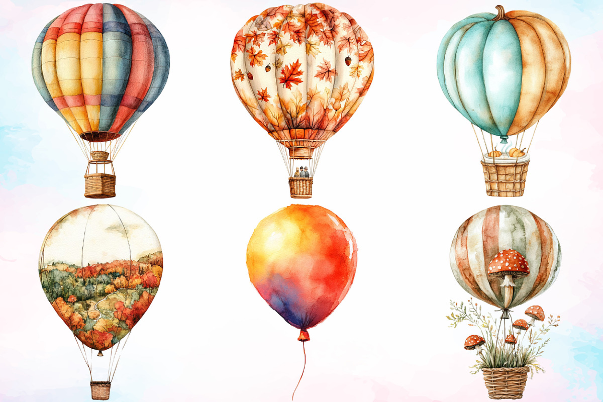 Autumn Hot Air Balloon Clipart PNG, an Illustration by Canvas Craft (Photo 2 of 3)