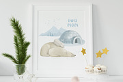 Watercolor Polar Bears Clipart, an Object Graphic by ArtGiftsStudio (Thumbnail 5 of 5)