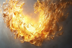 Captivating fiery swirl of golden light illuminating a textured surface in dyna, an Abstract Photo by AlyaAnd