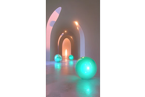 Glowing spheres in an illuminated, an Illustration by Lermont51