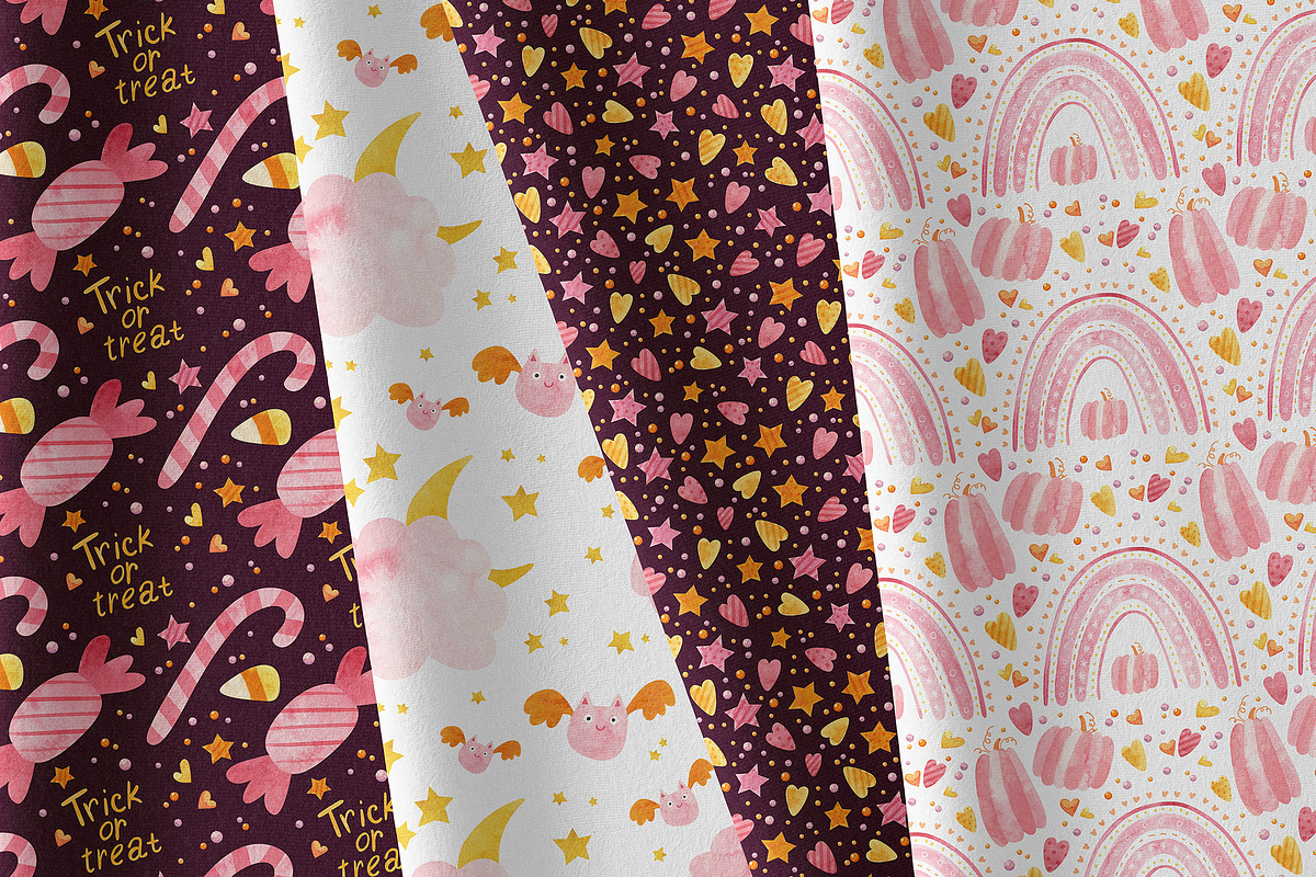 Pink Halloween Clipart & Patterns, a Decorative Illustration by Valin Malin (Photo 8 of 14)