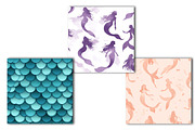 Mermaid Seamless Digital Paper, an Illustration by OK Design (Thumbnail 3 of 4)