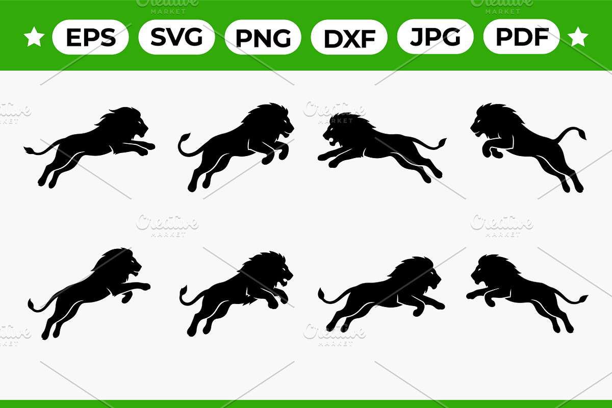 Lion Running Leaping Vector, an Object Graphic by Artonix (Photo 1 of 3)