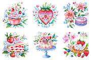 Strawberry Dessert Watercolor Clipar, a Seasonal Illustration by Daily.Designs (Thumbnail 2 of 5)