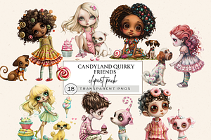 CANDYLAND QUIRKY FRIENDS CLIPART, a Person Illustration by Daring Digies