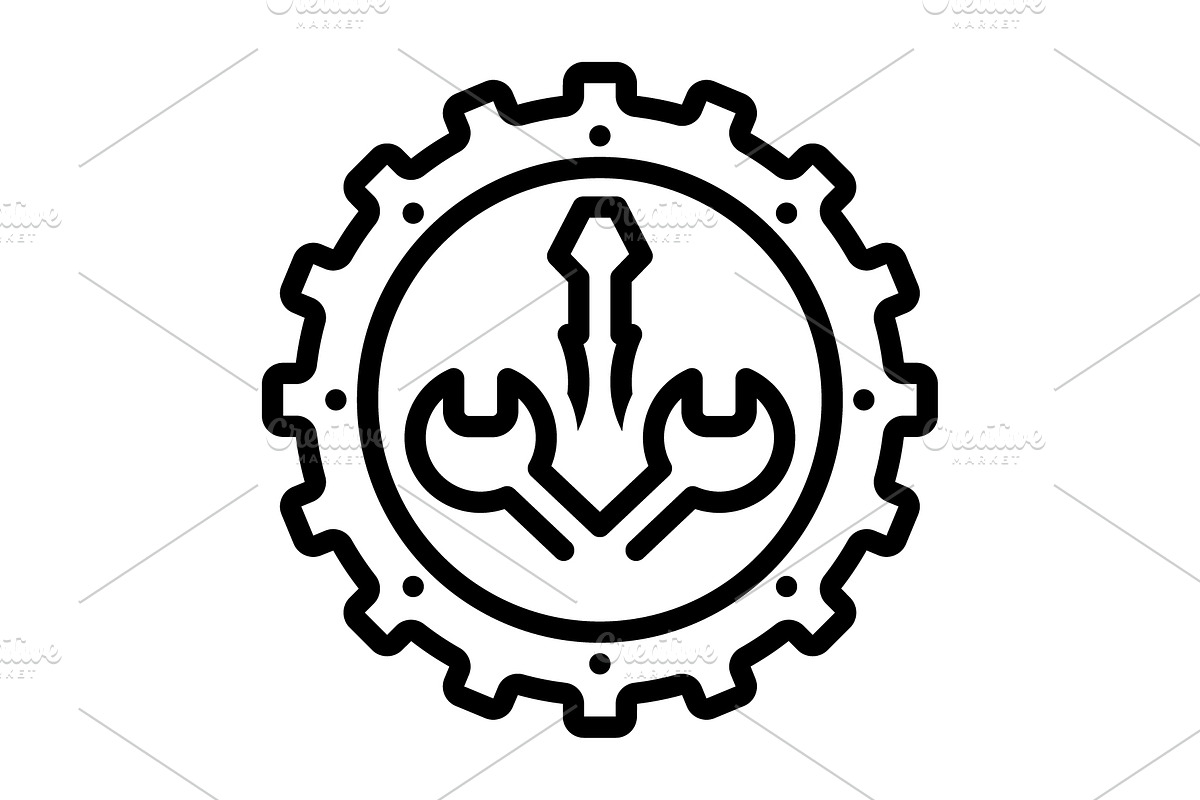 Configured service black icon, an Outline Icon by Creative priyanka