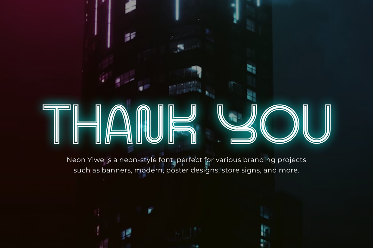 Neon Yiwe - Light Party Font, a Sans Serif Font by Iqsiart Studio (Photo 8 of 8)