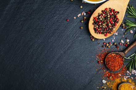 Spices containing olive, background, and spices, a Food & Drink Photo by Olena Rudo