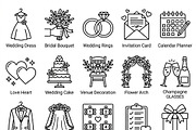 40 Vector Wedding Planner Icon Set, an Outline Icon by adenpinkstore (Thumbnail 2 of 9)
