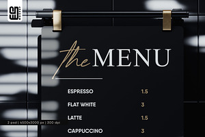 Hanging Menu Board Mockup