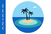 Minimalist island with tree vector, an Object Illustration by nandinigraphics (Thumbnail 1 of 3)