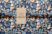 Navy Watercolor Floral Pattern, a Pattern Graphic by SirenaArt (Thumbnail 12 of 12)